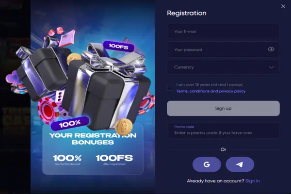 Регистрация в SlotGames